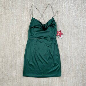 NWT J For Justify Backless Green Strappy Summer Cocktail Mini Dress M